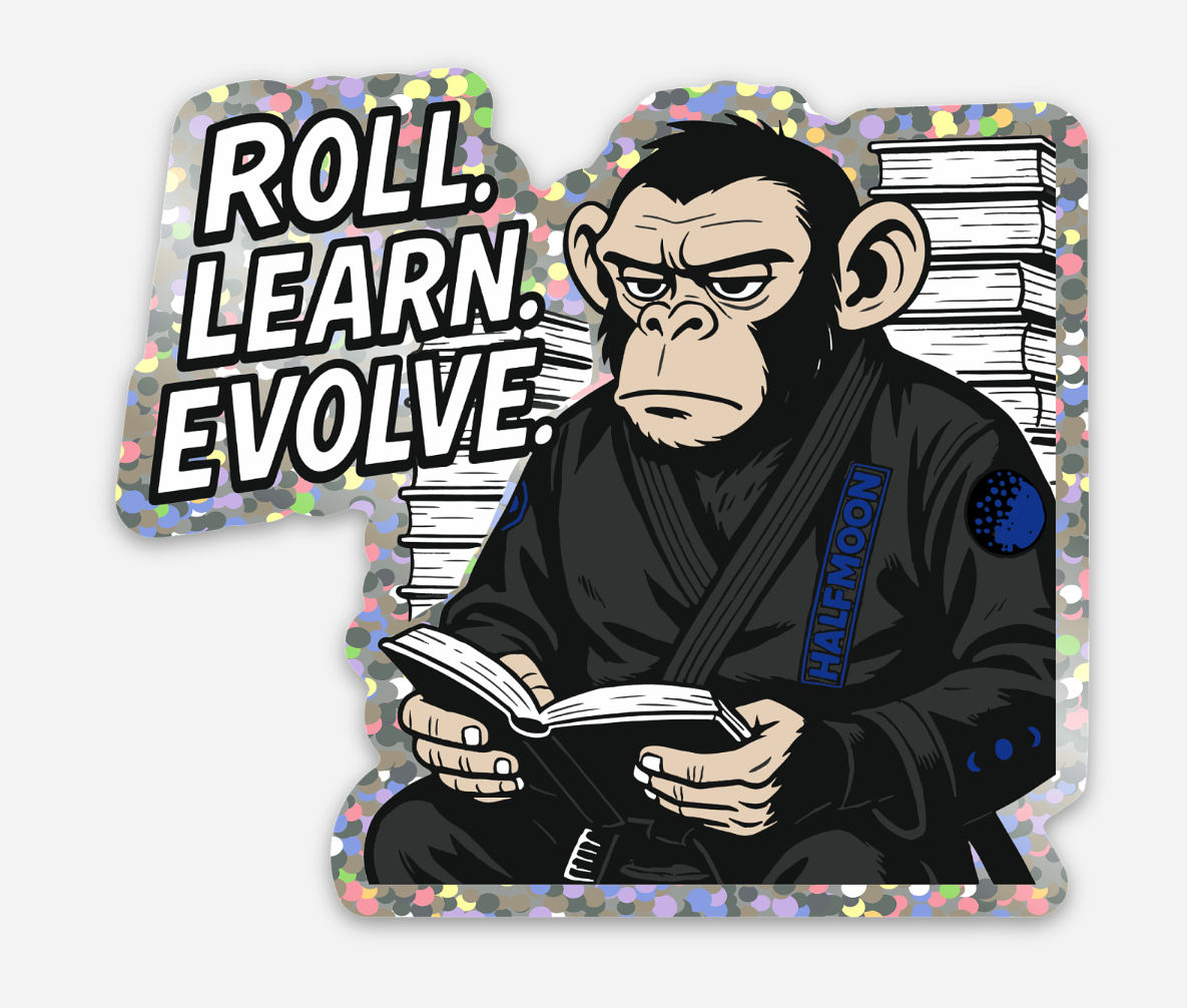 Knowledge BJJ Monkey - Glitter Sticker 2