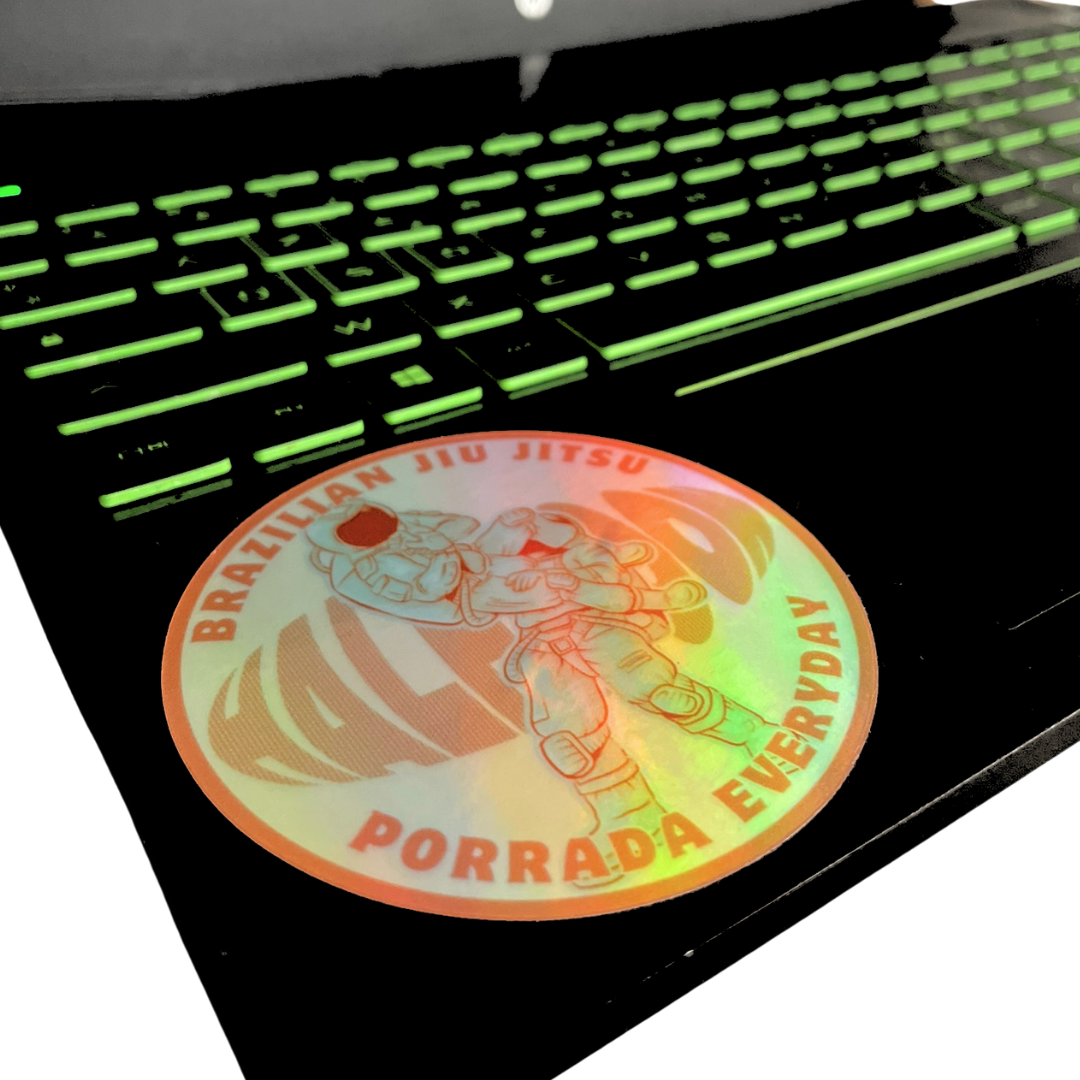 Holographic BJJ Sticker: Astronauts in Juji Gatame